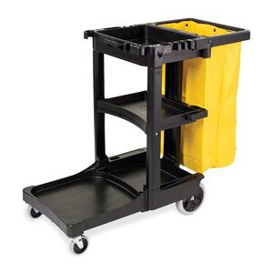 Rubbermaid Cleaning Cart w/Zippered Yellow Vinyl Bag