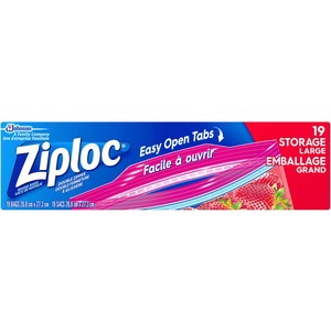Ziplock 10.75"x10.55" Double Seal Storage Bags 19/Pack