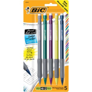 BIC #2 Black 0.7mm Matic Grip Mechanical Pencil 5/Pack