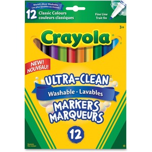 Crayola Assorted Washable Fine Line Markers 12/Pack