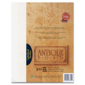 8.5"x11" 24lb First Base Antique Bond Paper - White