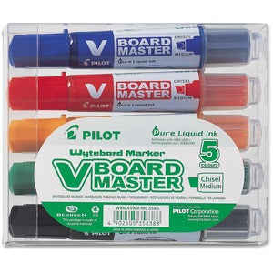 Pilot Assorted Chisel Whiteboard Marker 5/Pack
