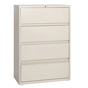 36" Receding Lateral 4 Putty Drawer File with Roll Out Shelves