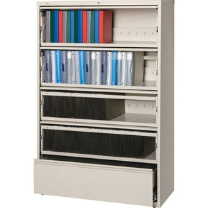5 Drawer 42"W Receding Lateral File with Roll Out Shelves