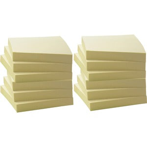 3"x3" Yellow Unruled Adhesive Notes 12Pack