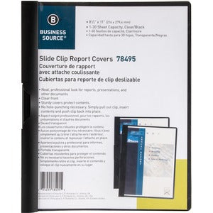 Black/Clear Patented Clip Black Report Covers