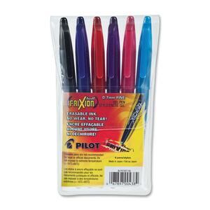 Pilot Assorted Fine 0.7mm Erasable Rollerball Pen 6/Pack