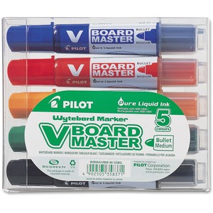 Pilot Assorted V Board Master Whiteboard Marker 5/Pack