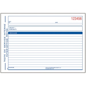 5.56"x8.43" Carbonless Preprinted Interoffice Memo Book