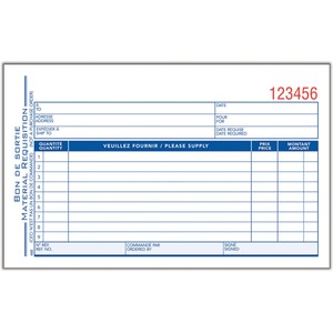 4.5"x7" Materials Requisition Form