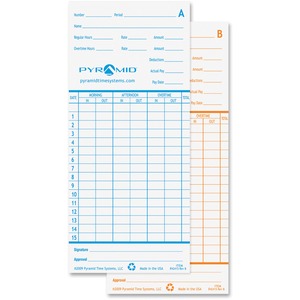Time Cards For Models 2600 & 2650 100Pack
