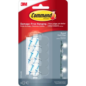 Command 5 Strips Round 4 Cord Hanging Clips