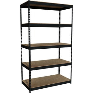 84"x48"x24" 5-Shelf Black Riveted Steel Shelving