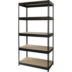 72"x36"x16" 5-Shelf Black Riveted Steel Shelving