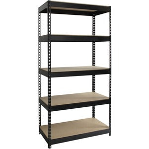 72"x36"x18" 5-Shelf Black Riveted Steel Shelving