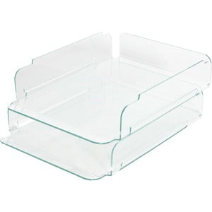 2 Clear Acrylic Stacking Letter Trays