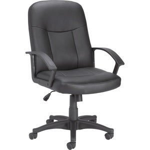 Black Leather Managerial Mid-Back Chair