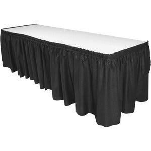 14' Black Nonwoven Table Skirts Each