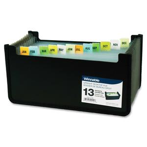Black 13-Pocket Expanding Desktop Cheque File