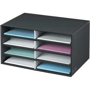 8 Compartment Pinstripe Letter Size Literature Sorter