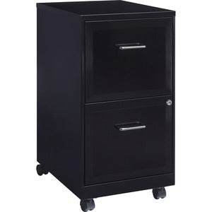 2-Drawer 18" Black Mobile File Cabinet