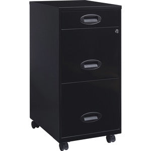 3 Drawer 18" Black Mobile File Cabinet