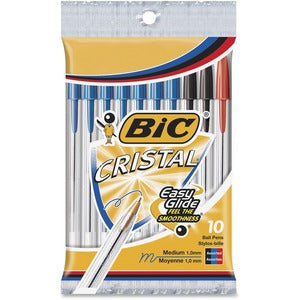 BIC Assorted Medium Classic Cristal Ballpoint Pens 10/Pack