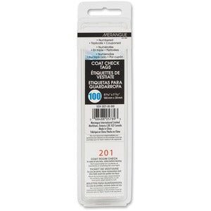 6.31"x1.50" 3-part Perforated Coat Room Check Tickets