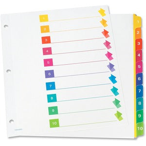 1-10 Printed Tabs RapidX Colour Coded Index Dividers