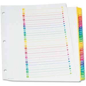 1-31 Printed Tabs RapidX Colour Coded Monthly Index Dividers