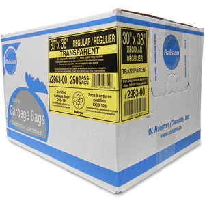 30"x38" Clear Regular Industrial Trash Bags 250/Carton