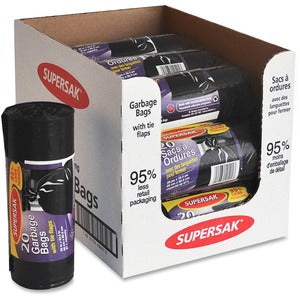 26"x34" Eco-Certified Black Garbage Bags 240/Box