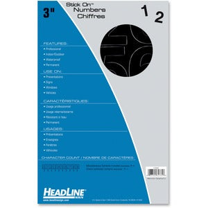 3" Stick-on Vinyl Numbers