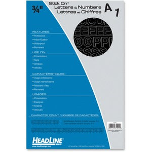 0.75" Stick on Letters and Numbers