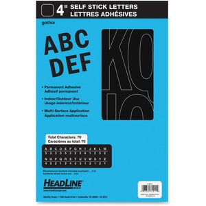 4" Black Vinyl Stick-on Letters