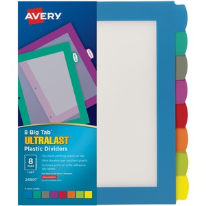 Big Tab Ultralast Plastic Dividers 8/Set
