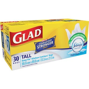23.5"x27.5" Glad White Easy-Tie Kitchen Catchers Bags 30Pack