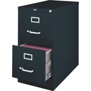 2 Drawer 25"W Black File Cabinet