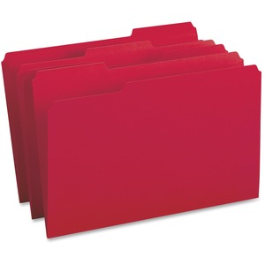 Red Legal 1/3 Cut Tab File Folders
