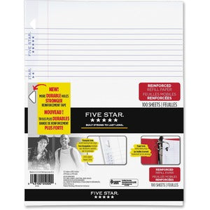 8-1/2"x11" 20lb 3 Ring Binding Reinforced Paper