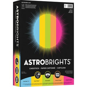 Astrobrights Color Card Stock - 5 Assorted Colours - 250/Pack