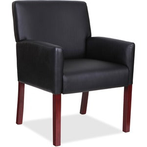 Black Full Sided Arms Leather Guest Chair