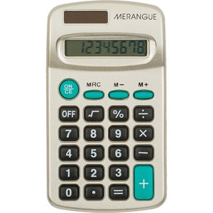 8 Digit Beige Handheld Calculator