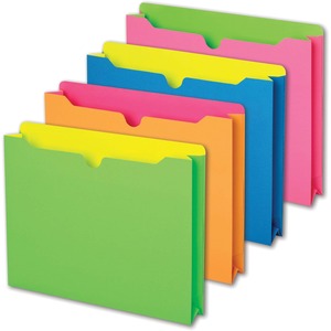 Assorted Neon Letter File Jackets