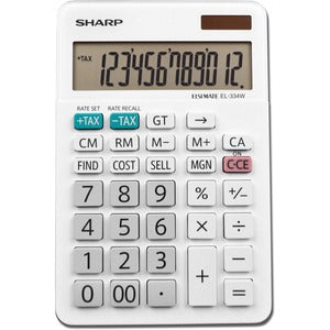 12 Digit White Desktop Calculator