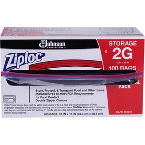 Ziplock 13"x15.63" Double Seal Storage Bags 100/Pack