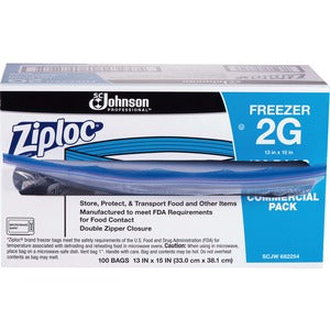 Ziplock 10.56"x10.75" Double Seal Freezer Bags 100/Pack