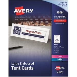 3.5"x11" White Large Tent Cards