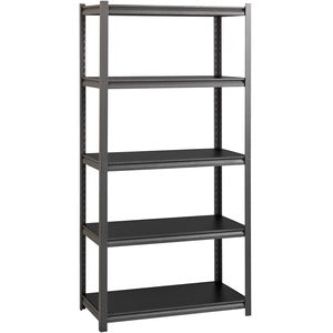 72"x36"x18"-5 Shelf Black Riveted Steel Shelving