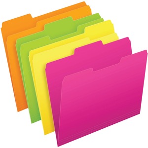 Assorted Neon Letter Glow Top Tab File Folder 24Pack